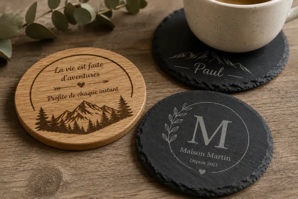 Dessous de verre (bois ou ardoise)