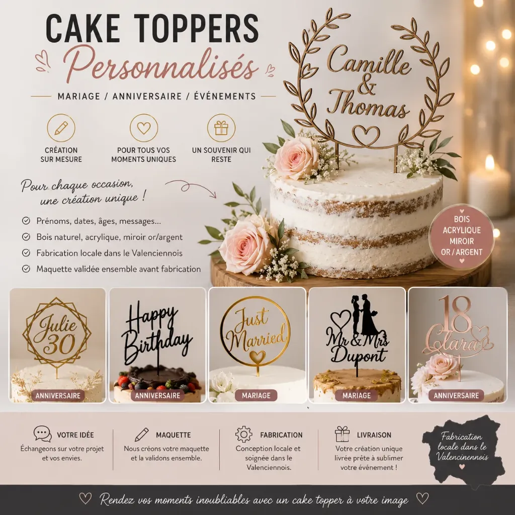 Personalised wedding/birthday cake toppers